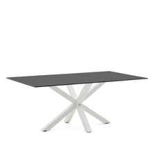Load image into Gallery viewer, Argo table in frosted black glass and steel legs with black finish 200 x 100 cm - image 4