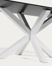 Load image into Gallery viewer, Argo table in frosted black glass and steel legs with black finish 200 x 100 cm - image 5