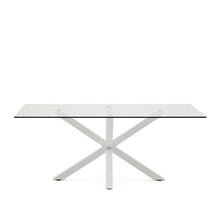 Load image into Gallery viewer, Argo glass table and steel legs with white finish, 200 x 100 cm - image 2