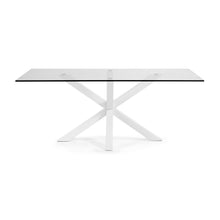 Load image into Gallery viewer, Argo glass table and steel legs with white finish, 200 x 100 cm - image 3
