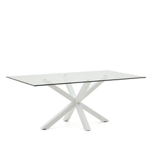Load image into Gallery viewer, Argo glass table and steel legs with white finish, 200 x 100 cm - image 4
