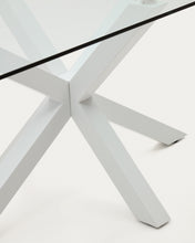 Load image into Gallery viewer, Argo glass table and steel legs with white finish, 200 x 100 cm - image 8