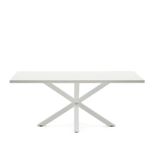 Load image into Gallery viewer, Argo table in melamine with white finish and steel legs with white finish 200 x 100 cm - image 2