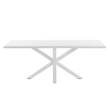Load image into Gallery viewer, Argo table in melamine with white finish and steel legs with white finish 200 x 100 cm - image 3