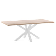 Load image into Gallery viewer, Argo table in melamine with natural finish and steel legs with white finish 200 x 100 cm