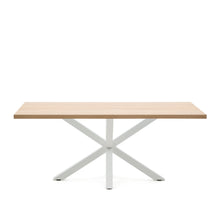 Load image into Gallery viewer, Argo table in melamine with natural finish and steel legs with white finish 200 x 100 cm - image 2