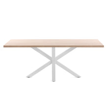 Load image into Gallery viewer, Argo table in melamine with natural finish and steel legs with white finish 200 x 100 cm - image 3