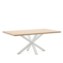 Load image into Gallery viewer, Argo table in melamine with natural finish and steel legs with white finish 200 x 100 cm - image 4