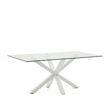 Load image into Gallery viewer, Argo glass table and steel legs with white finish, 180 x 100 cm - image 4