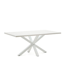 Load image into Gallery viewer, Argo table in melamine with white finish and steel legs with white finish 180 x 100 cm - image 4