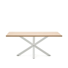 Load image into Gallery viewer, Argo table in melamine with natural finish and steel legs with white finish 180 x 100 cm - image 2