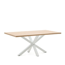 Load image into Gallery viewer, Argo table in melamine with natural finish and steel legs with white finish 180 x 100 cm - image 4