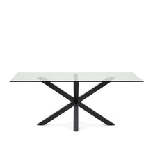 Load image into Gallery viewer, Argo glass table with steel legs with black finish 200 x 100 cm - image 2