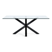 Load image into Gallery viewer, Argo glass table with steel legs with black finish 200 x 100 cm - image 3