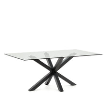 Load image into Gallery viewer, Argo glass table with steel legs with black finish 200 x 100 cm - image 4
