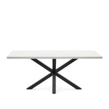 Load image into Gallery viewer, Argo table in melamine with white finish and steel legs with black finish 200 x 100 cm - image 2