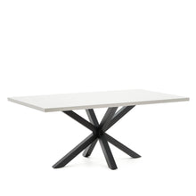 Load image into Gallery viewer, Argo table in melamine with white finish and steel legs with black finish 200 x 100 cm - image 3