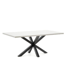 Load image into Gallery viewer, Argo table in melamine with white finish and steel legs with black finish 200 x 100 cm - image 4