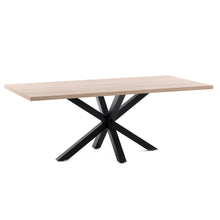 Load image into Gallery viewer, Argo table in melamine with natural finish and steel legs with black finish 200 x 100 cm