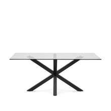 Load image into Gallery viewer, Argo glass table with steel legs with black finish 180 x 100 cm - image 2