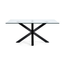 Load image into Gallery viewer, Argo glass table with steel legs with black finish 180 x 100 cm - image 3