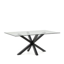 Load image into Gallery viewer, Argo glass table with steel legs with black finish 180 x 100 cm - image 4