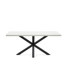 Load image into Gallery viewer, Argo table in melamine with white finish and steel legs with black finish 180 x 100 cm - image 2