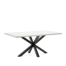 Load image into Gallery viewer, Argo table in melamine with white finish and steel legs with black finish 180 x 100 cm - image 3