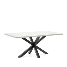 Load image into Gallery viewer, Argo table in melamine with white finish and steel legs with black finish 180 x 100 cm - image 4