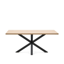 Load image into Gallery viewer, Argo table in melamine with natural finish and steel legs with black finish 180 x 100 cm - image 2