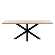 Load image into Gallery viewer, Argo table in melamine with natural finish and steel legs with black finish 180 x 100 cm - image 3
