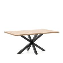 Load image into Gallery viewer, Argo table in melamine with natural finish and steel legs with black finish 180 x 100 cm - image 4
