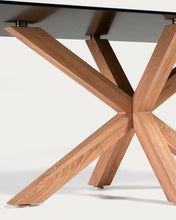 Load image into Gallery viewer, Argo Table with Black Glass and Steel Legs with Wood Finish 200 x 100 cm - image 5