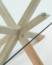 Load image into Gallery viewer, Argo glass table with steel legs with wood-effect finish 200 x 100 cm - image 6