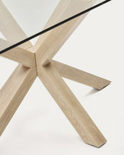 Load image into Gallery viewer, Argo glass table with steel legs with wood-effect finish 200 x 100 cm - image 7