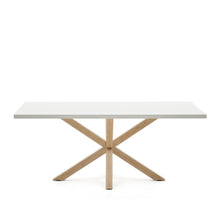 Load image into Gallery viewer, Argo table in melamine with white finish and wood-effect steel legs 200 x 100 cm - image 2