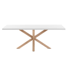 Load image into Gallery viewer, Argo table in melamine with white finish and wood-effect steel legs 200 x 100 cm - image 3