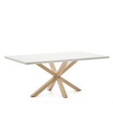 Load image into Gallery viewer, Argo table in melamine with white finish and wood-effect steel legs 200 x 100 cm - image 4