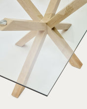 Load image into Gallery viewer, Argo glass table with steel legs with wood-effect finish 180 x 100 cm - image 6