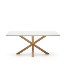 Load image into Gallery viewer, Argo table in melamine with white finish and wood-effect steel legs 180 x 100 cm - image 2