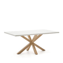 Load image into Gallery viewer, Argo table in melamine with white finish and wood-effect steel legs 180 x 100 cm - image 4