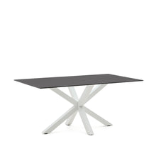 Load image into Gallery viewer, Argo table in frosted black glass and steel legs with black finish 160 x 90 cm - image 3