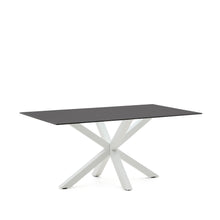 Load image into Gallery viewer, Argo table in frosted black glass and steel legs with black finish 160 x 90 cm - image 4