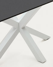 Load image into Gallery viewer, Argo table in frosted black glass and steel legs with black finish 160 x 90 cm - image 6