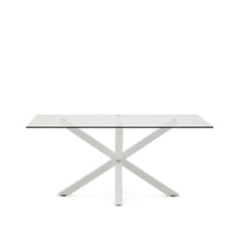 Load image into Gallery viewer, Argo glass table with steel legs with white finish 160 x 90 cm - image 2