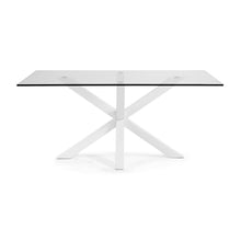 Load image into Gallery viewer, Argo glass table with steel legs with white finish 160 x 90 cm - image 3