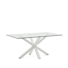 Load image into Gallery viewer, Argo glass table with steel legs with white finish 160 x 90 cm - image 4