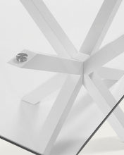 Load image into Gallery viewer, Argo glass table with steel legs with white finish 160 x 90 cm - image 6