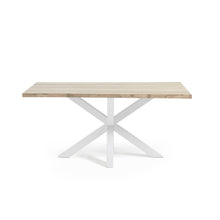 Load image into Gallery viewer, Argo oak veneer table with a whitewashed finish and white steel legs, 160 x 90 cm - image 2