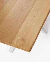 Load image into Gallery viewer, Argo oak veneer table with natural finish and steel legs with white finish 160 x 90 cm - image 4